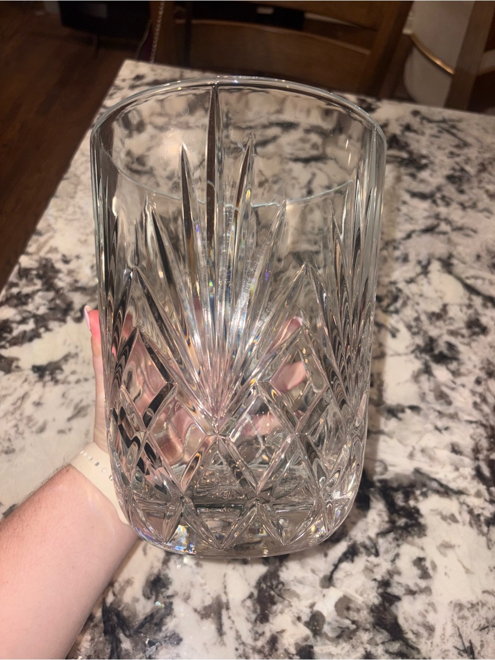 STUNNING VINTAGE TOSCANY GERMAN 24% LEAD CRYSTAL SUNRAYS VASE 8 3/4 Inches